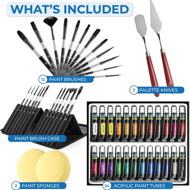 Keff Creations - Wholesale Paint Set - Creations Acrylic Paint Brush Set, Great Paint Supplies Set1