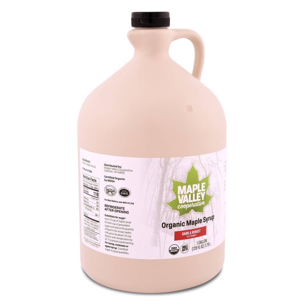 Maple Valley Cooperative - Wholesale Maple Syrup - Maple Syrup Organic Dark & Robust 128 oz. Jug (Gallon)1