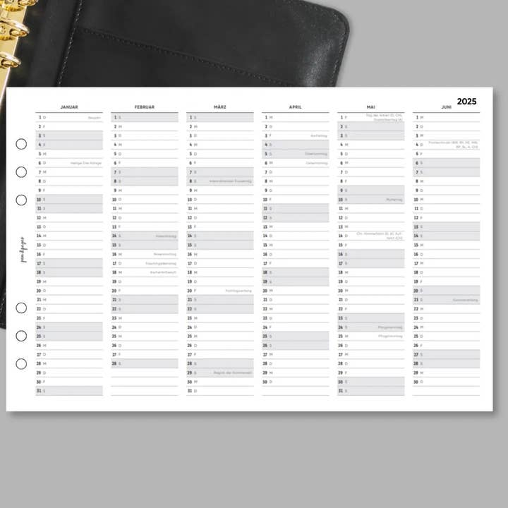 Calendário anual desdobrável por atacado de pen & pages