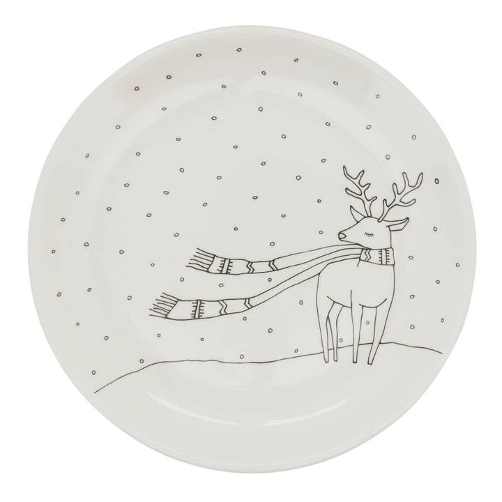 Cartoon Reindeer Salad Plate for wholesale by Saro Lifestyle