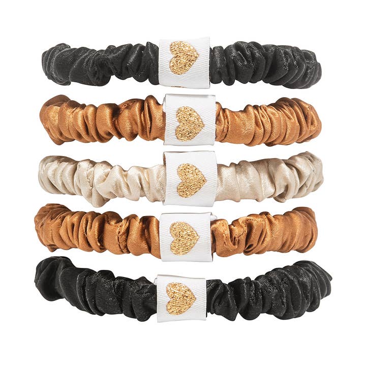 Boba Basic Skinny Silk Scrunchies for wholesale by Summer Silks NYC