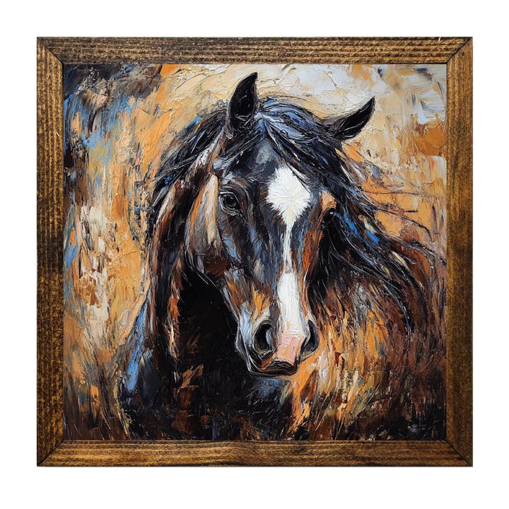 SÉRIE ARTISTIQUE TIMBERLAND-CHEVAL PEINTURE AU COUTEAU À PALETTE pour la vente par Jarmz Designs