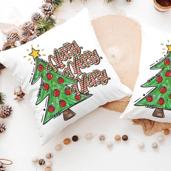 Merry merry merry pillow covers for wholesale by Capable By Design