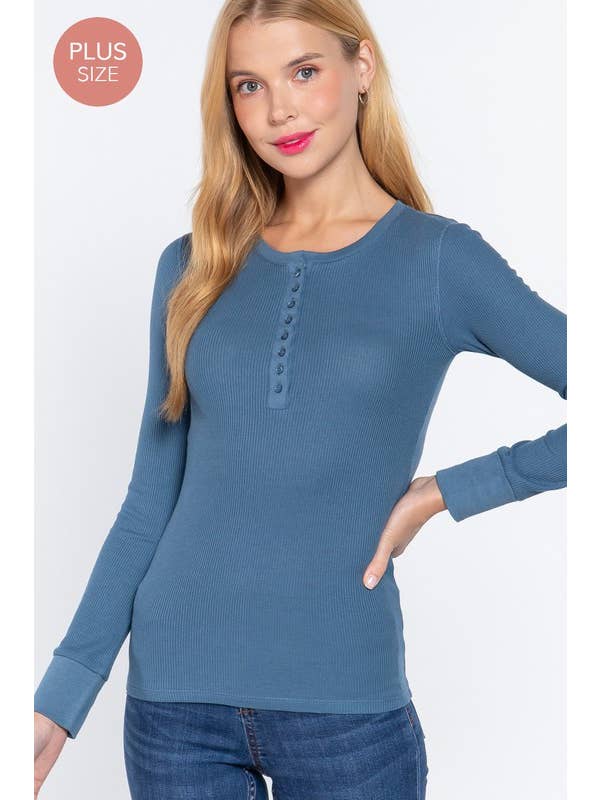 Vanilla Monkey - Wholesale Knit Top - Women's - Long Sleeve Henley Thermal Knit Top7