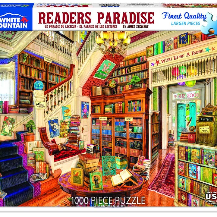White Mountain Puzzles - Wholesale Puzzle - Adult - Readers Paradise (1244pz) - 1000 Piece Jigsaw Puzzle