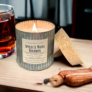 Brown Sugar & Fig, Rustic Tin, Soy Candle, Wood Wick