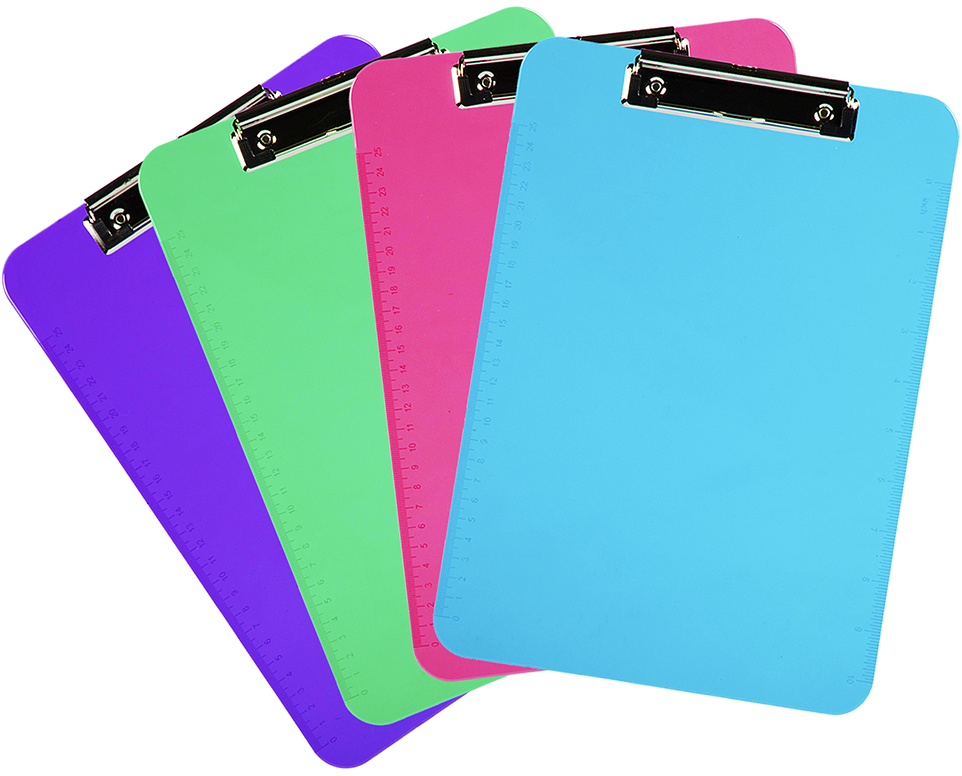JAM PAPER - Wholesale Clipboard - JAM Plastic Clipboards, Metal Clip, 9x12.5, Fashion, 4/Pk0