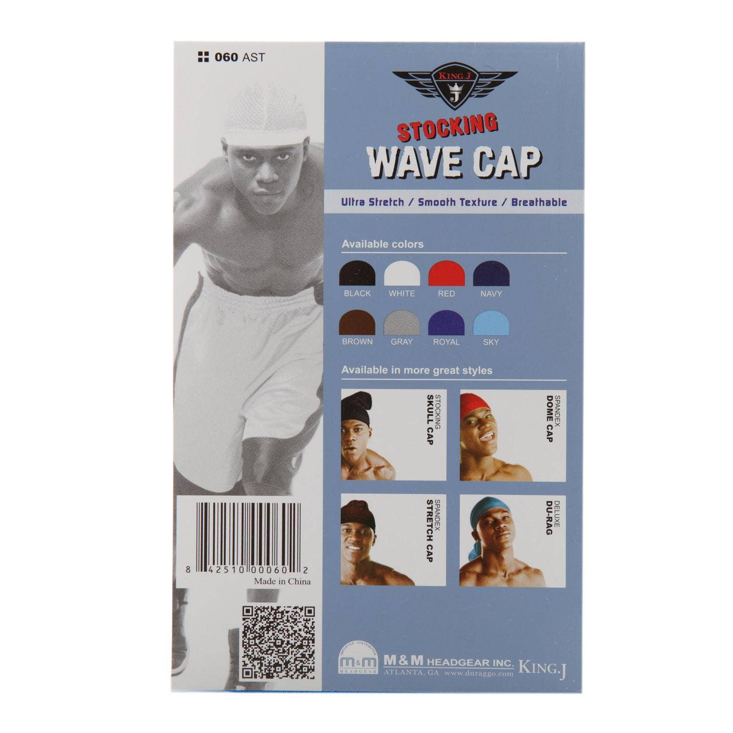 KT Supply – wholesale Durag/wave cap – Unisex – King.J Stocking Wave Cap Assorted Color Random Ship 2/PK1