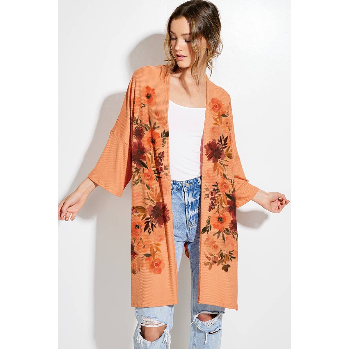 Phil Love - Wholesale Kimono - Women's - Flower print kimono cardigan8