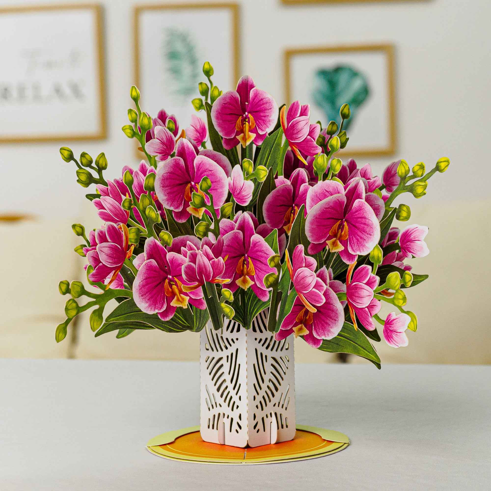 Paper Love - Wholesale Everyday Greeting Card - Orchid Flower Bouquet Pop-Up Card with Keepsake8