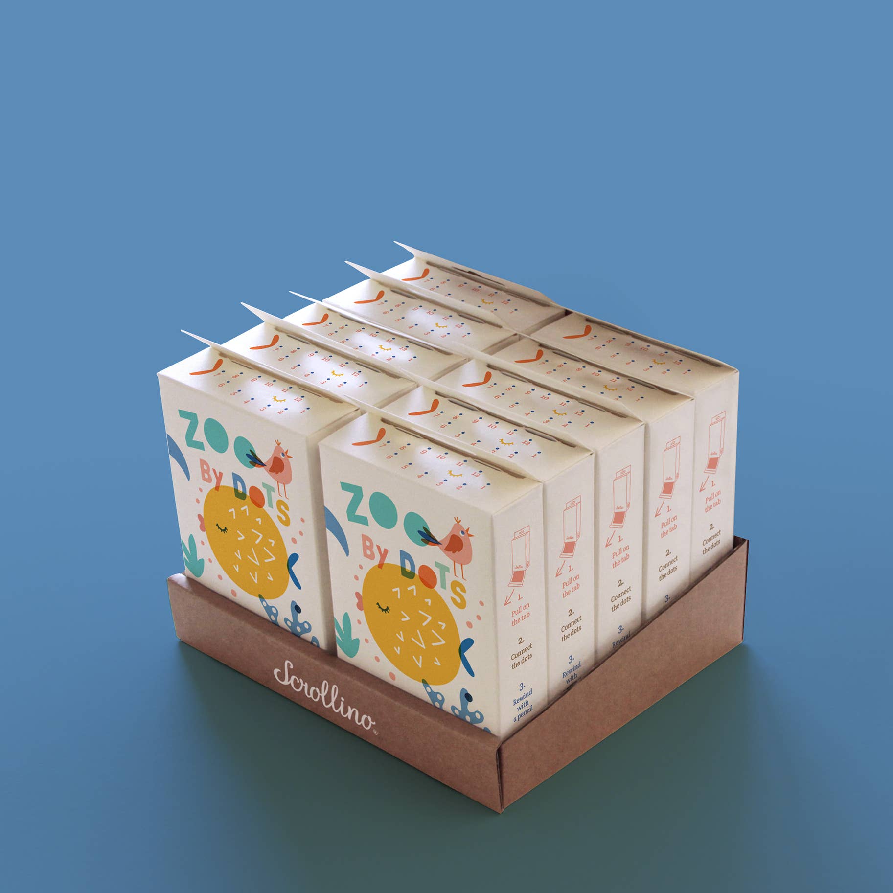 Scrollino - Wholesale Coloring & Activity Book - Kids & Baby - Coloring Book & Dot to Dot Games - Scrollino ZOO by Dots4