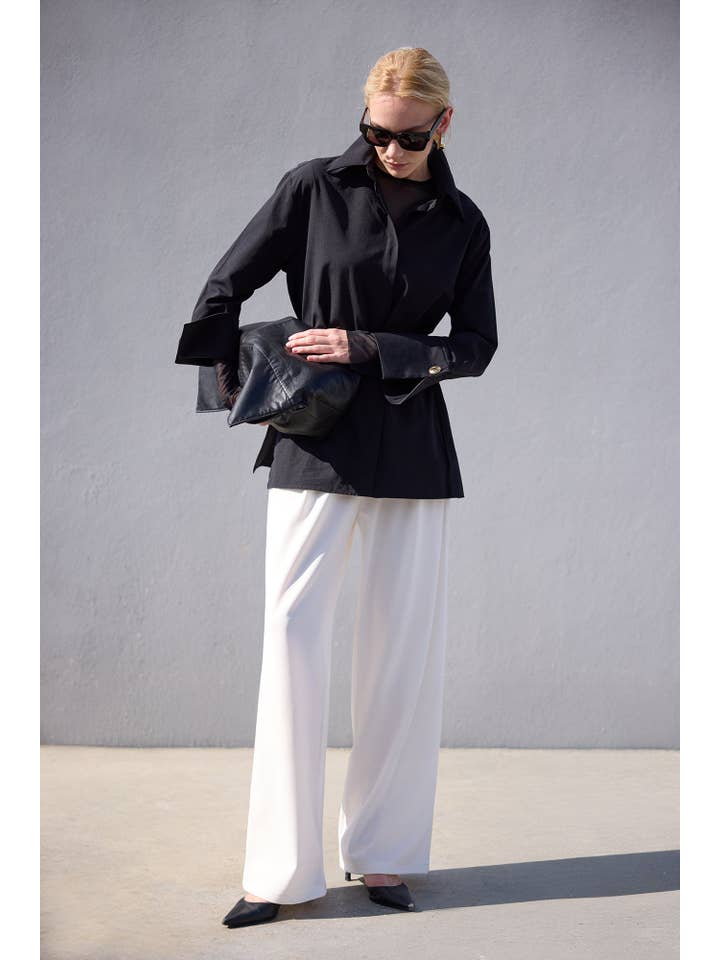 Siyah POPLIN SHIRT WITH WIDE CUFF for wholesale on Faire2