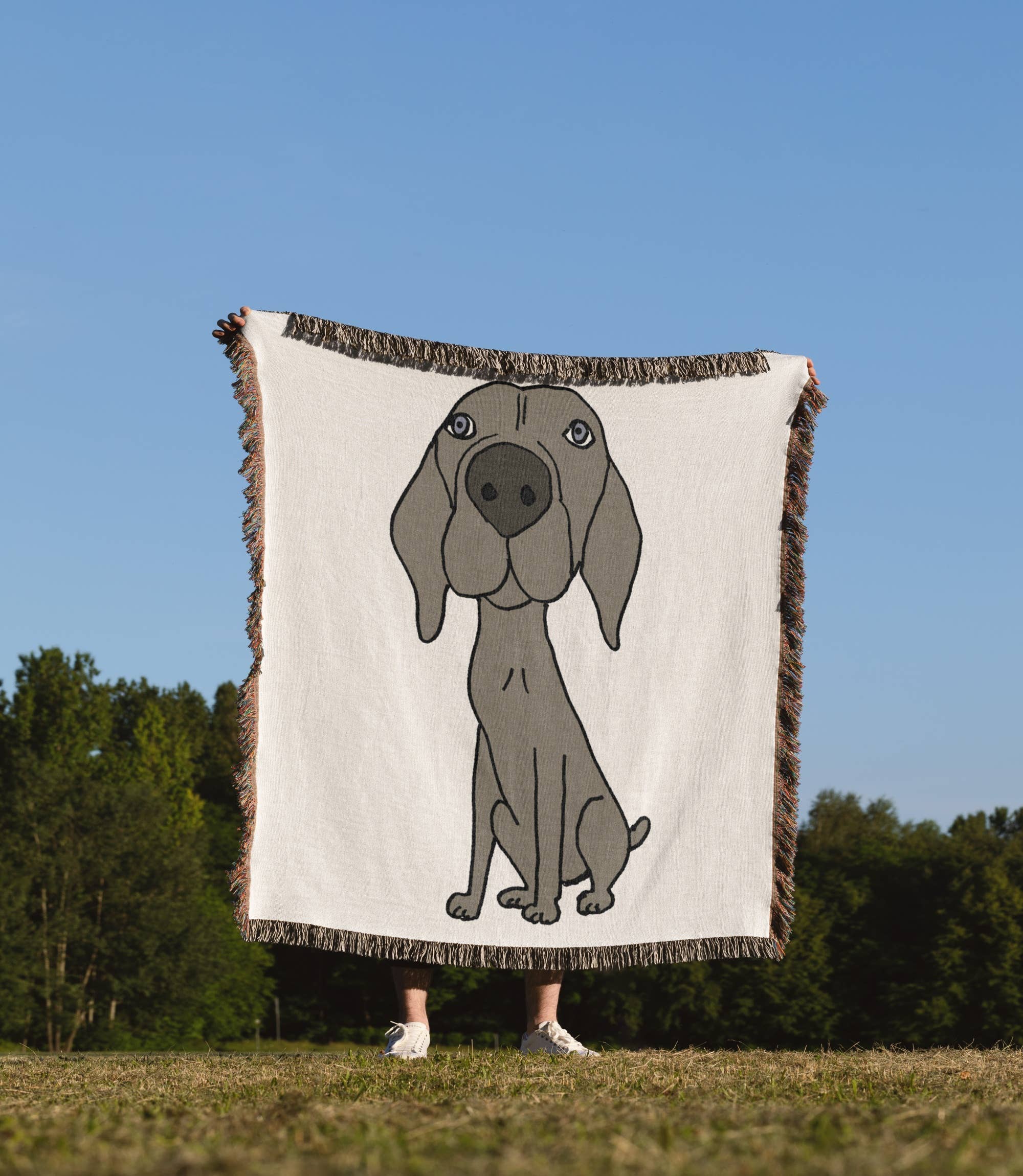 3dRose - Wholesale Throw Blanket - 3dRose, Cute Weimaraner Puppy Dog Cartoon, Blanket1