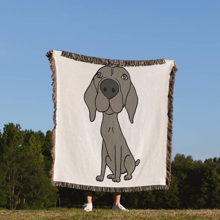 3dRose - Wholesale Throw Blanket - 3dRose, Cute Weimaraner Puppy Dog Cartoon, Blanket1