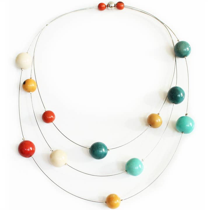 Muichic Natural Jewelry – Großhandel Statement-Halsketten – Kugeln Tagua Halskette Handmade Fairtrade1