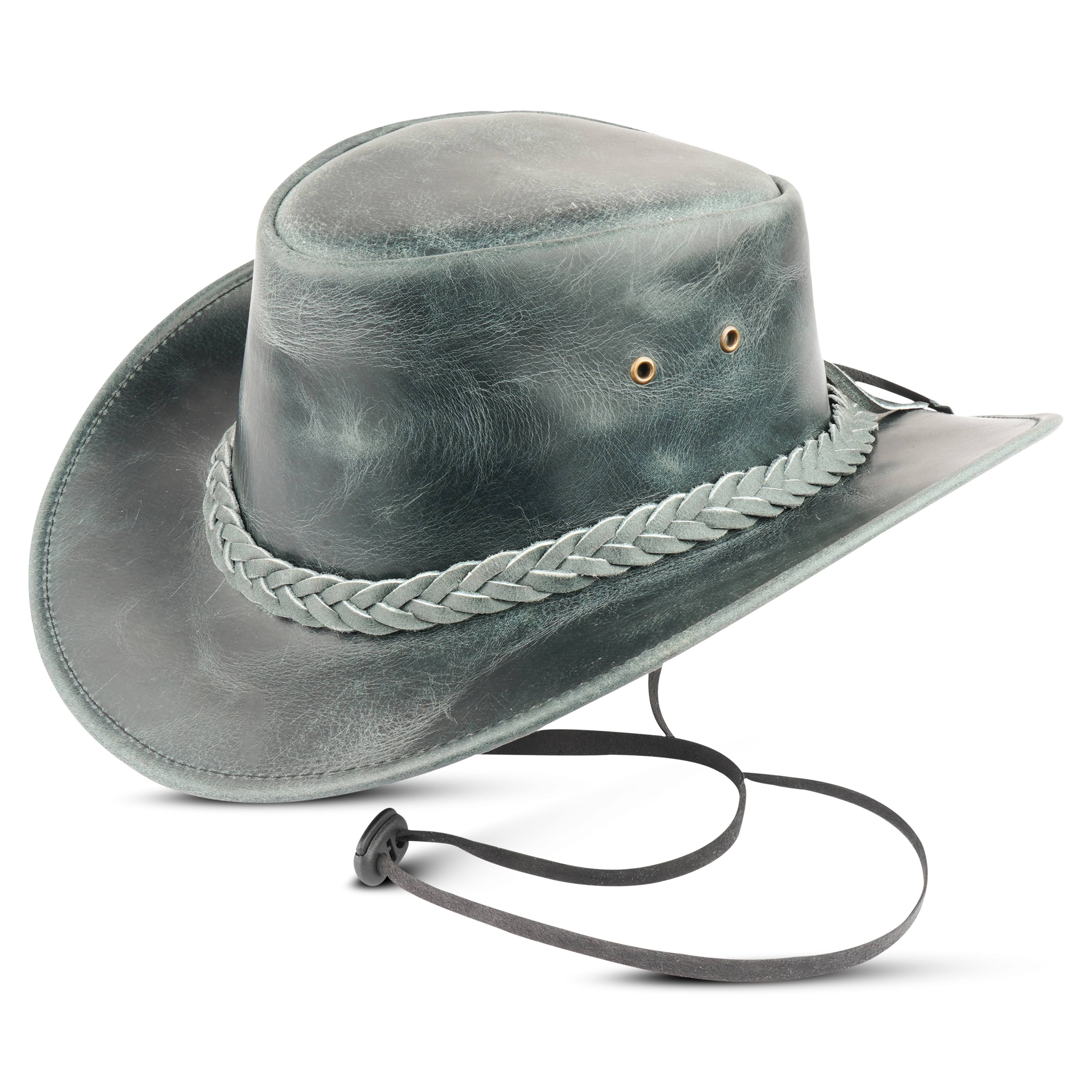 Hadzam - Wholesale Cowboy Hat - Unisex - Men's and Women's Black Western Leather Outback Cowboy Hat6