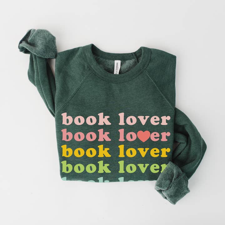 Book Lover Heart Retro Librarian Reading Sweatshirt for wholesale by Keen Bee Studio