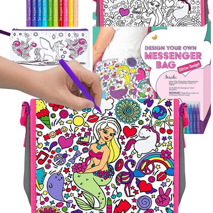 Purple Ladybug - Wholesale DIY Craft Kit - Color In Messenger Bag For Girls