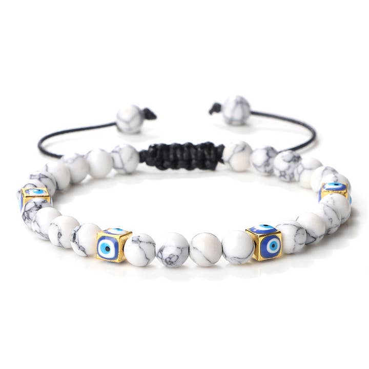 Perimade & Co. LLC - Wholesale Beaded Bracelet - Evil Eye Nazar Turquoise Bead Rope Bracelet in Solid Copper