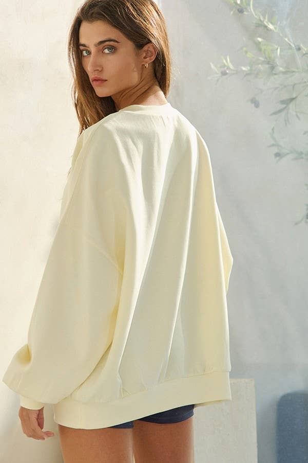 BUCKETLIST INC - Vente Sweat-shirt – femme - Sweat-shirt surdimensionné en scuba solide T233415