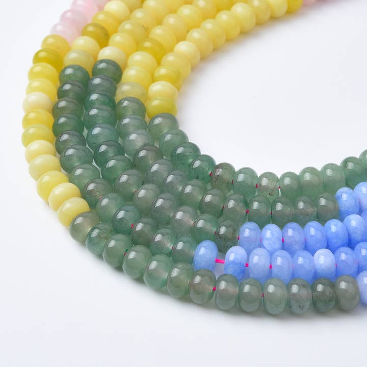 Yellow‑Green Agate Rondelle 5×8 mm Beads GRN508 for wholesale by Beads Creation