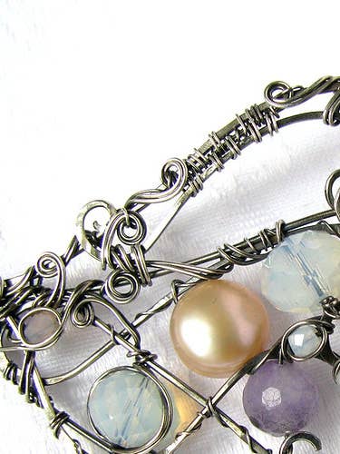 “Rainbow Cloud” necklace with various gemstones for wholesale by Kokkozik Jewelry