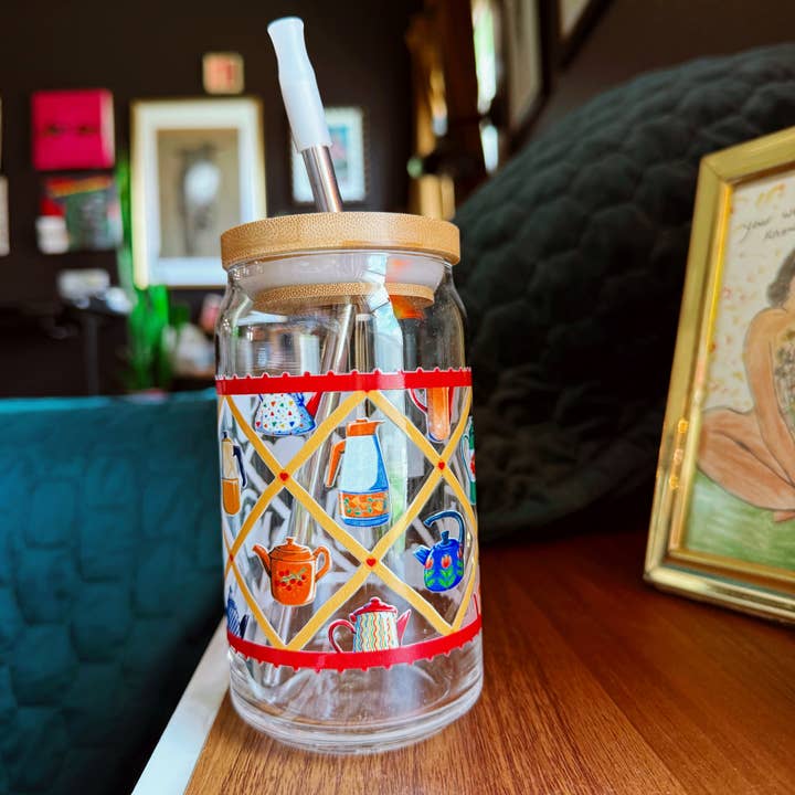 Gobelet en verre vintage Kettle pour la vente par Chaos Magic Studio