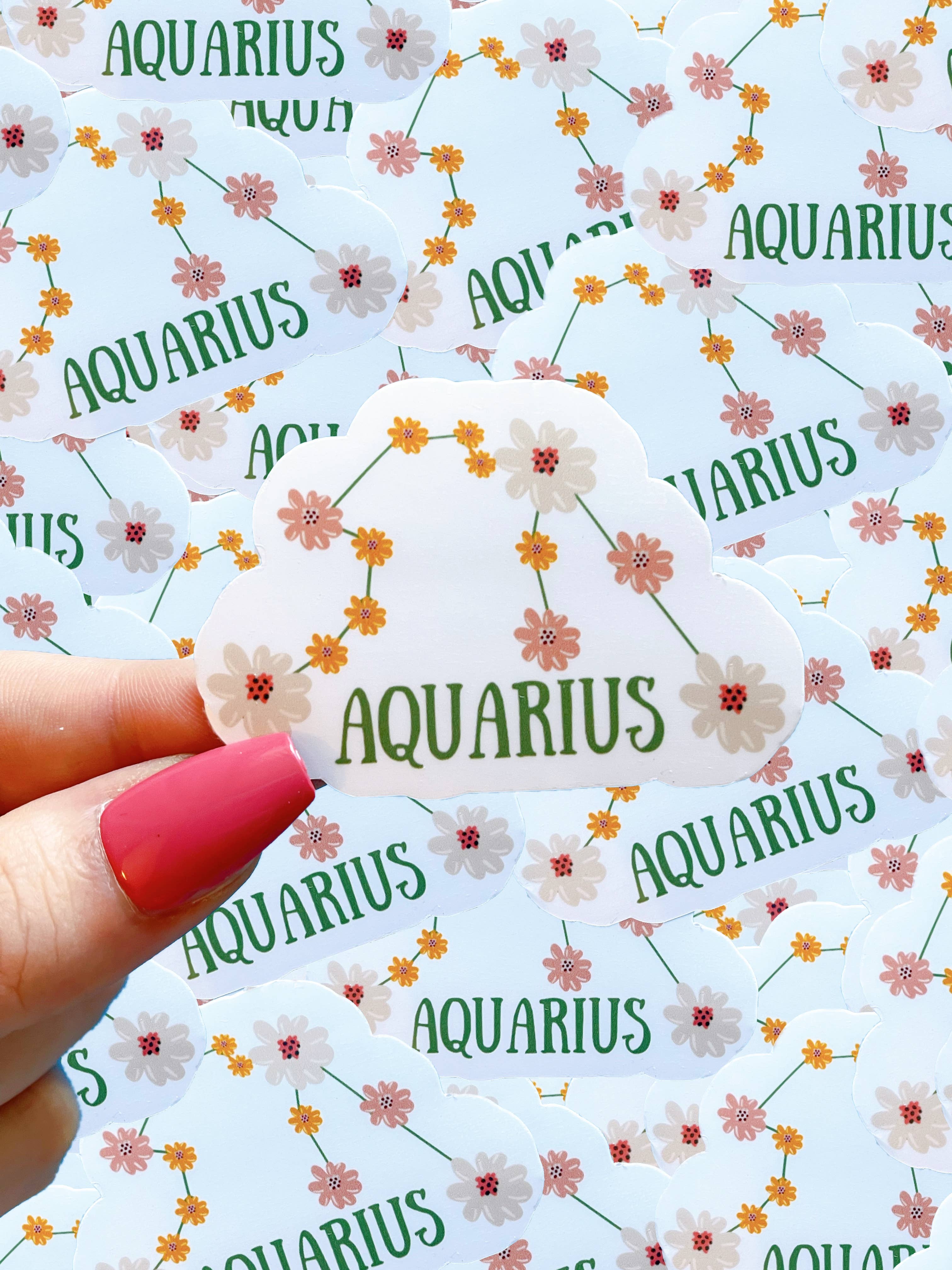 Typo Lettering Co - Wholesale Sticker - Floral zodiac waterproof sticker SET8