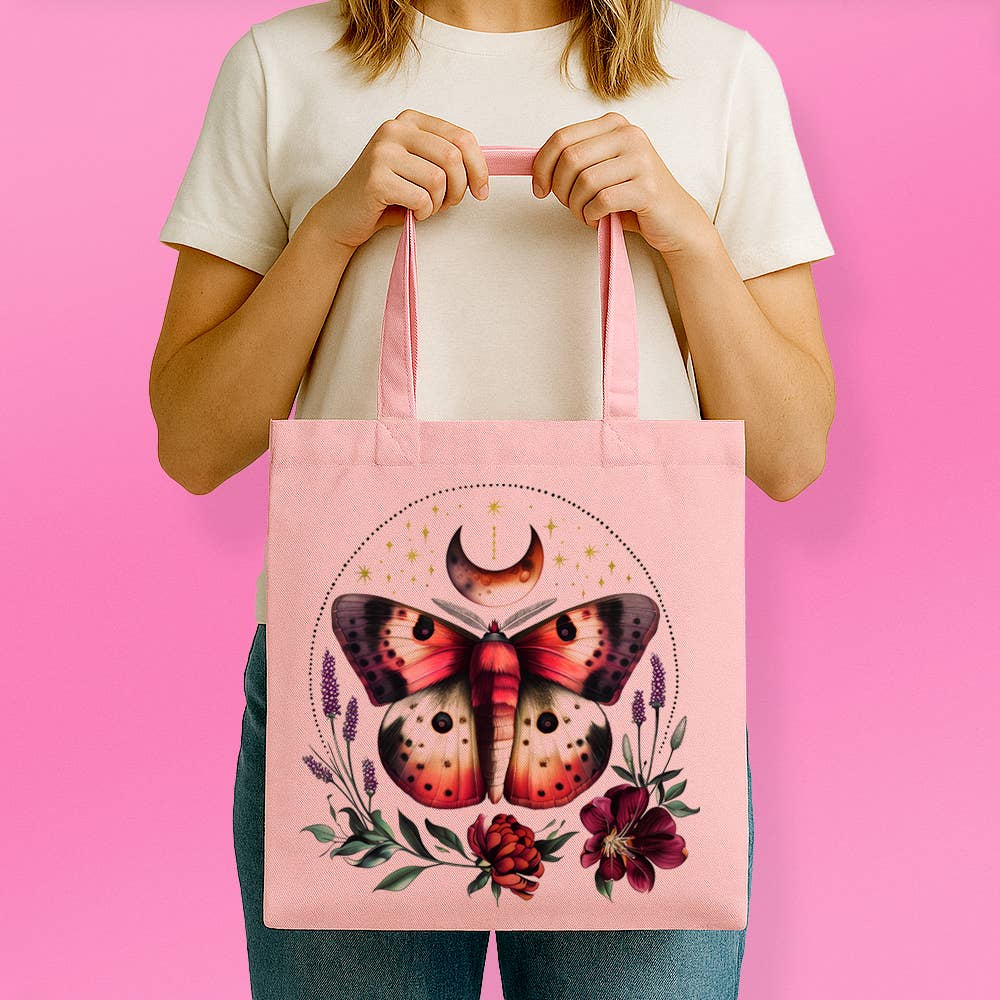 Loftipop - Vente Tote bag – femme - Sac fourre-tout en toile avec papillon floral mystique, cadeaux de la nature céleste1