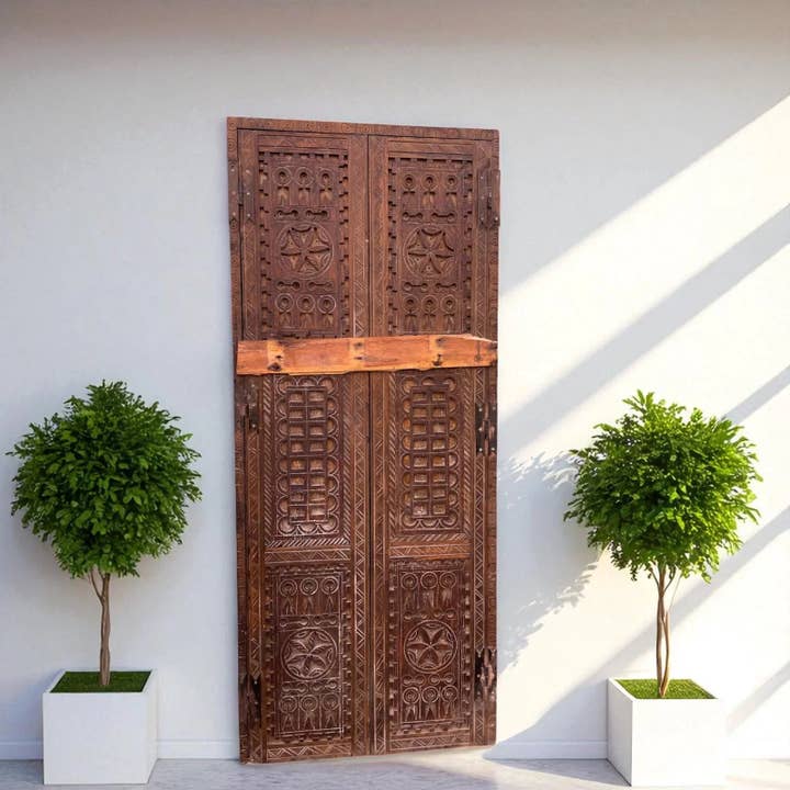 Wooden Double Panel Door for wholesale by Atlasmusecrafts LLC