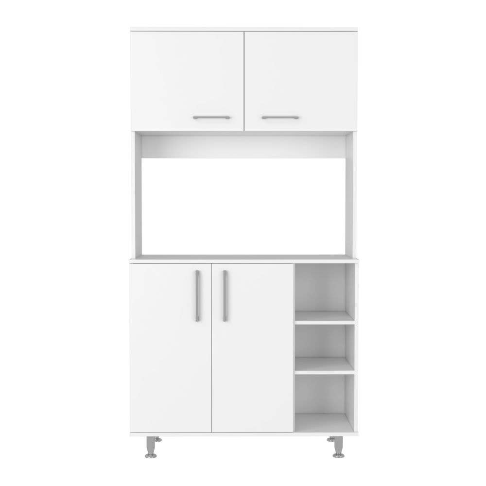 TUHOME FURNITURE - Vente Rangements/organisateurs de cuisine - Buffet de cuisine 95 avec quatre pieds, placard double porte, trois étagères3
