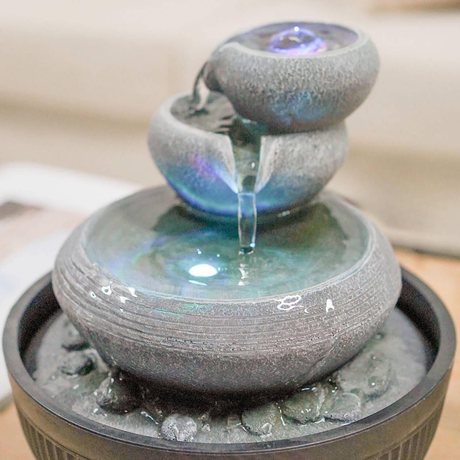 Zen'Arôme – wholesale Decorative tabletop object – Nature Geelong Indoor Fountain – Sleek & Modern Design7