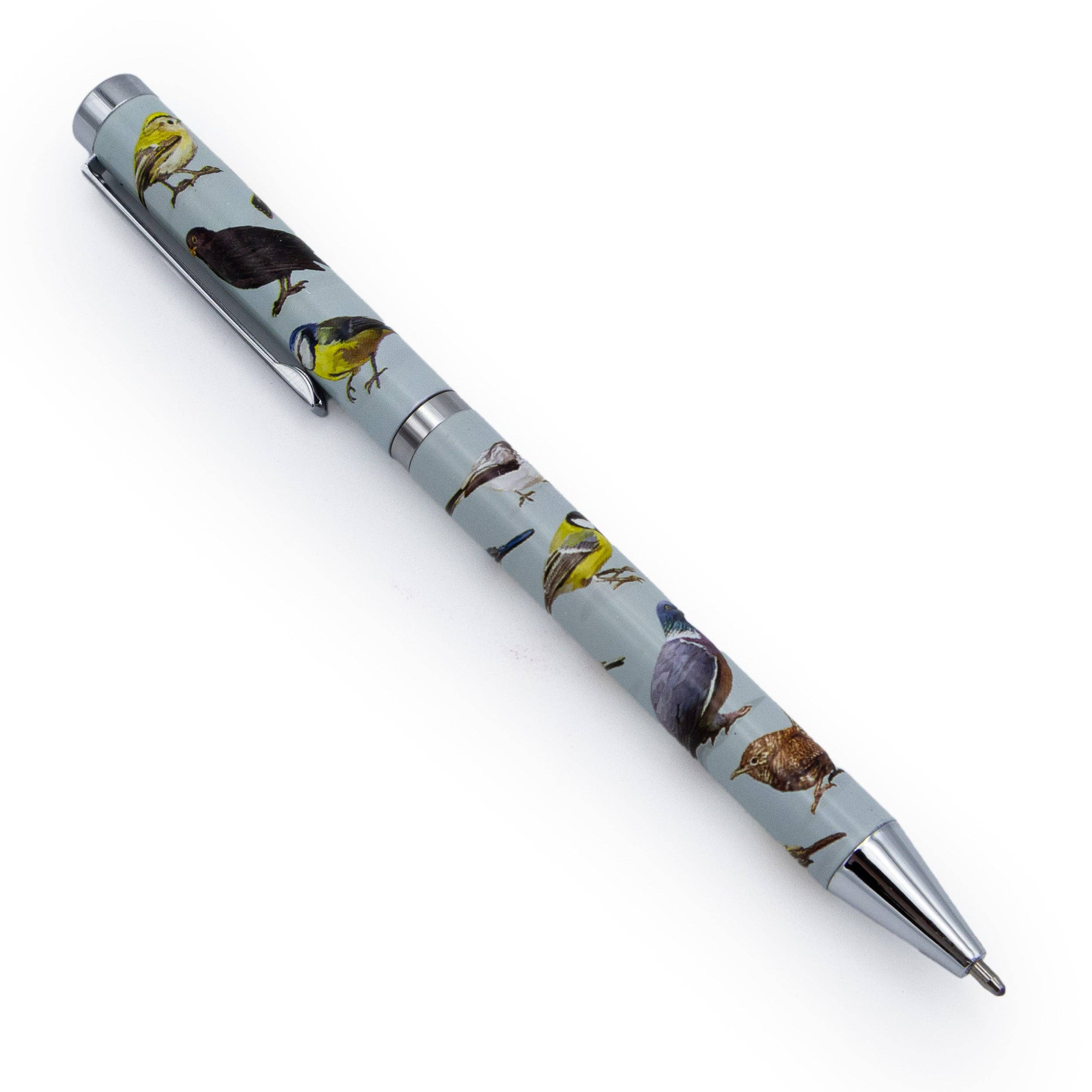 Robert Frederick Ltd – wholesale Pen – Birds Design Ballpoint Pen in Gift Box – Black Ink Twist Nib Pen – Beautiful Wildlife Bird Pattern Stationery Gift1