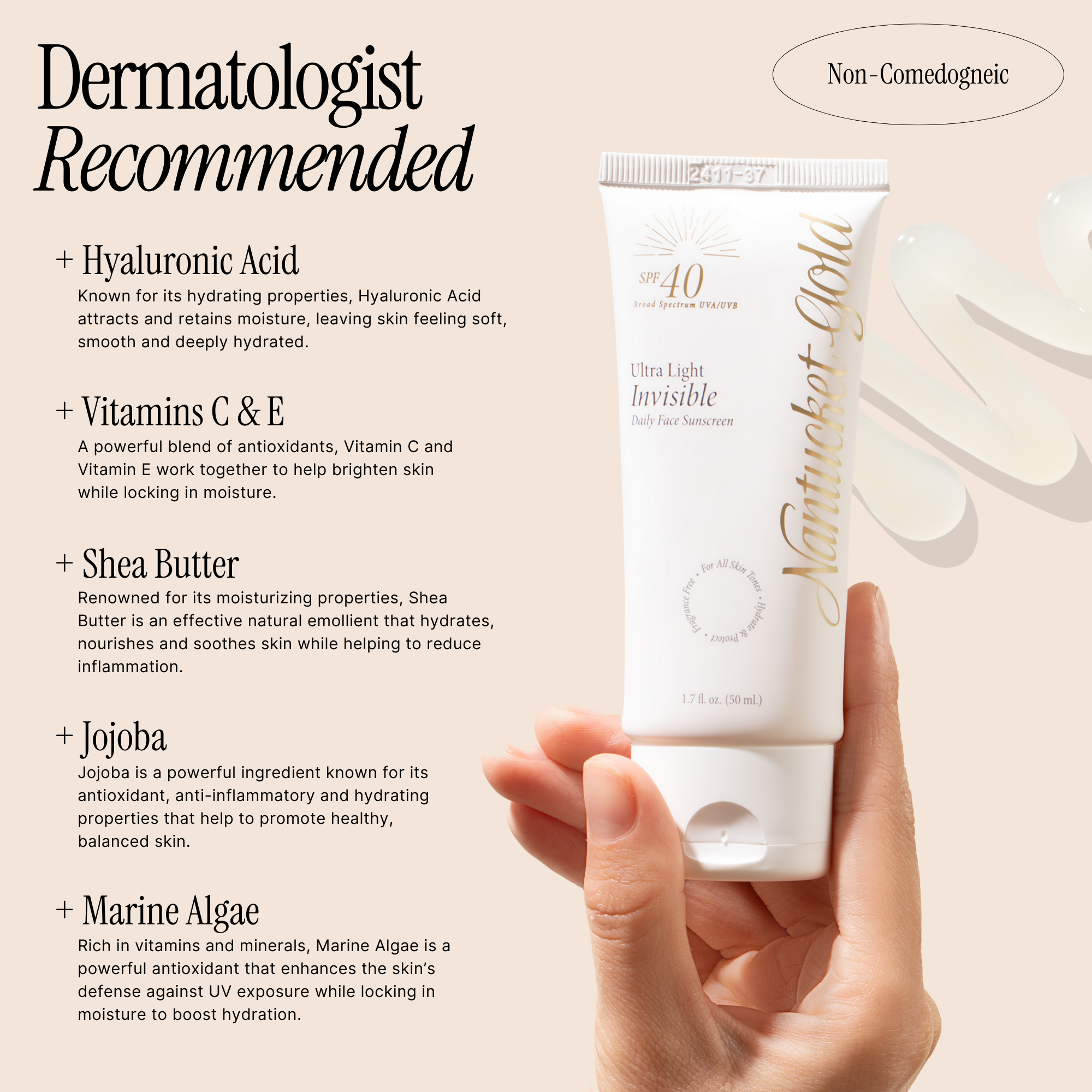 Nantucket Gold - Wholesale SPF Moisturizer - Nantucket Gold Invisible Daily Face Moisturizer with SPF 404