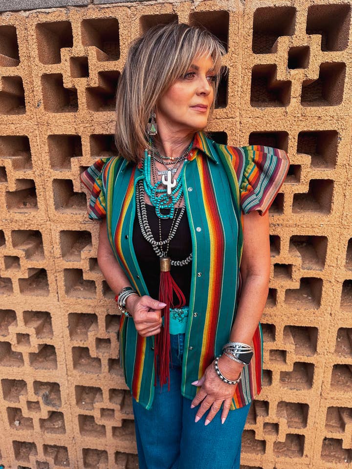 Blake - Turkis Serape for engroshandel hos Silverado Apparel