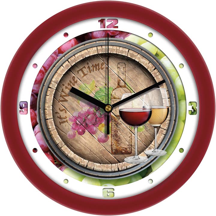 It's Wine Time Decorative Wall Clock for wholesale by Sun Time