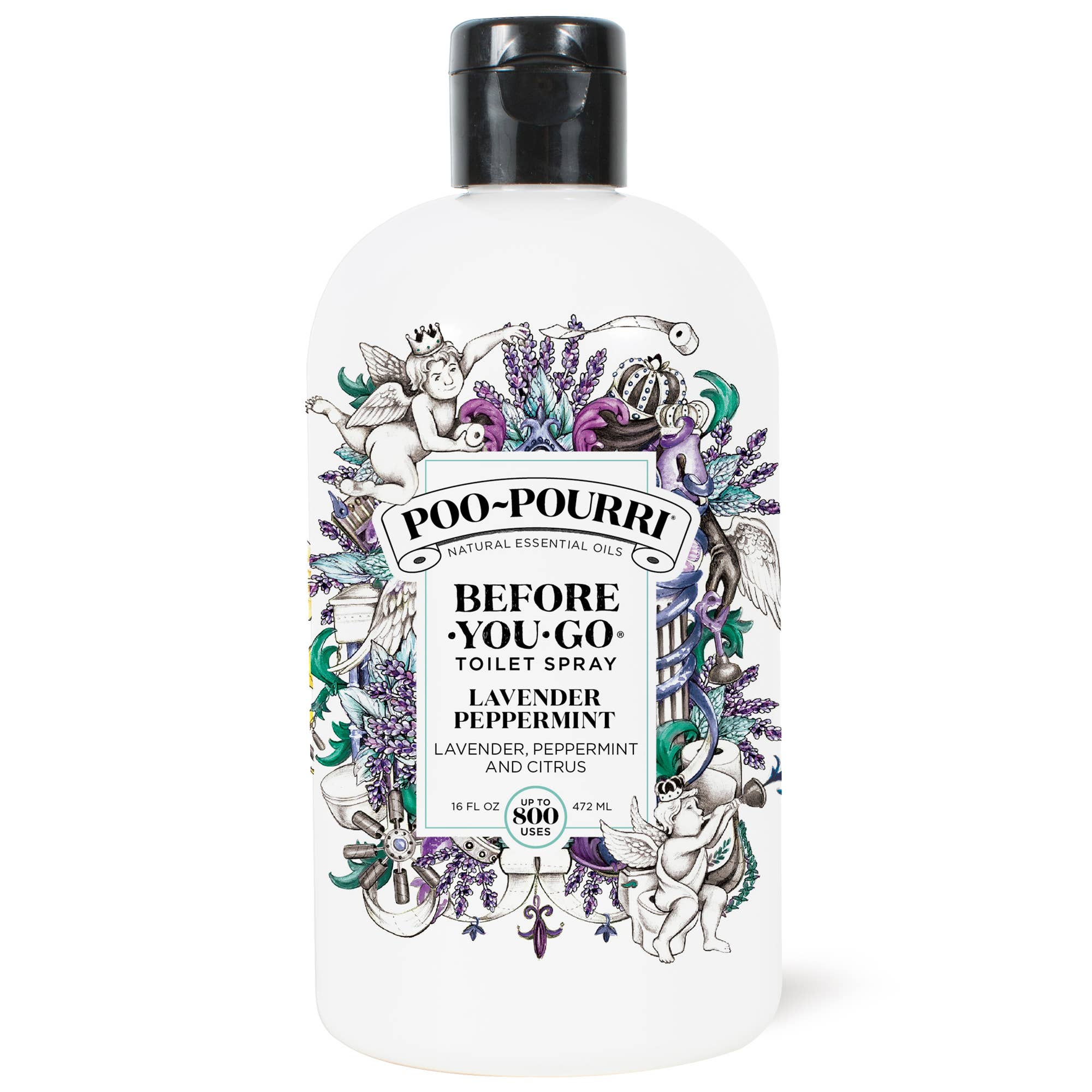 ~Pourri - Vente Désodorisant pour toilettes - Bouteille de recharge Poo~Pourri Lavande Menthe Poivrée 16oz.0