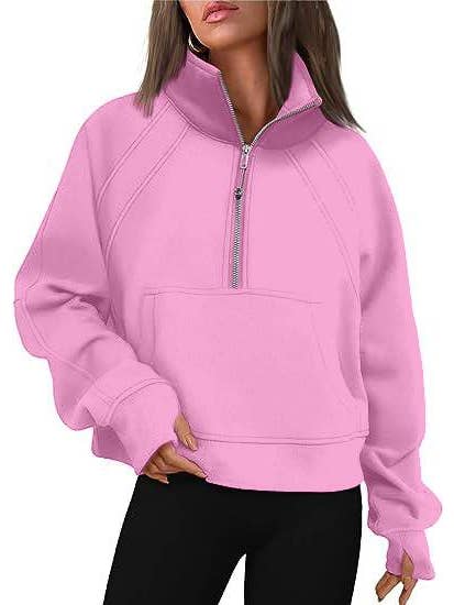 Queen Fashion – wholesale Blus - Dam – dubbel dragkedja med tratthals