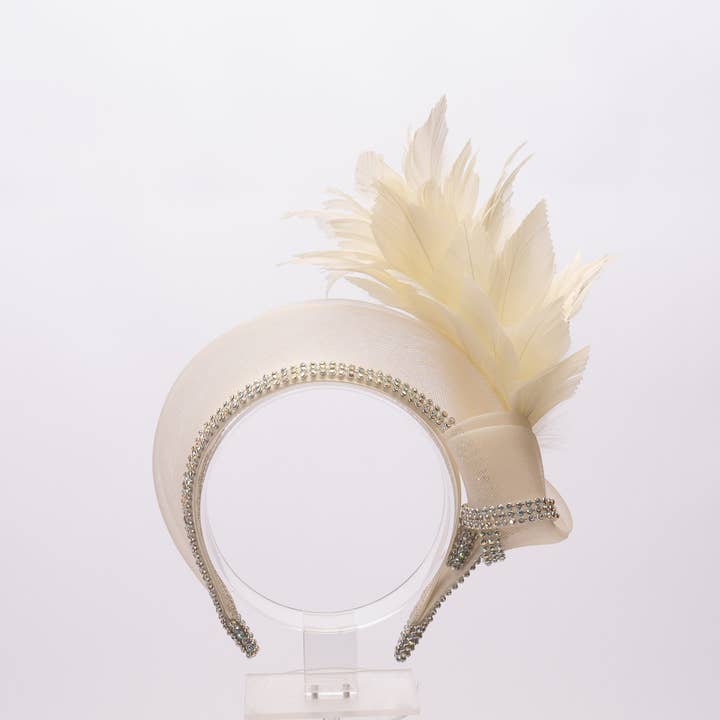 KaKyCo - Wholesale Fashion Headband - Women's - Feather, Rhinestone, Crinoline Embellished Headband | AJ849H4