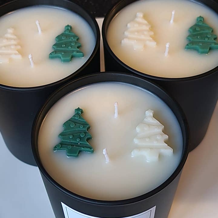 FruzsaCandles - Wholesale Jar/Filled Candle - Winter Wonderland, Pine Scented Candle/ Christmas Tree Scent / Handmade Soy Candle/ Highly scented candle