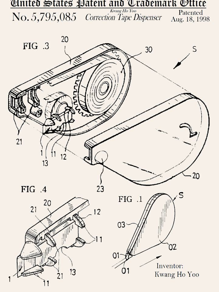 Everyday Greeting Card with Correction Tape Dispenser Image for wholesale by PATENT PRESS GREETING CARDS