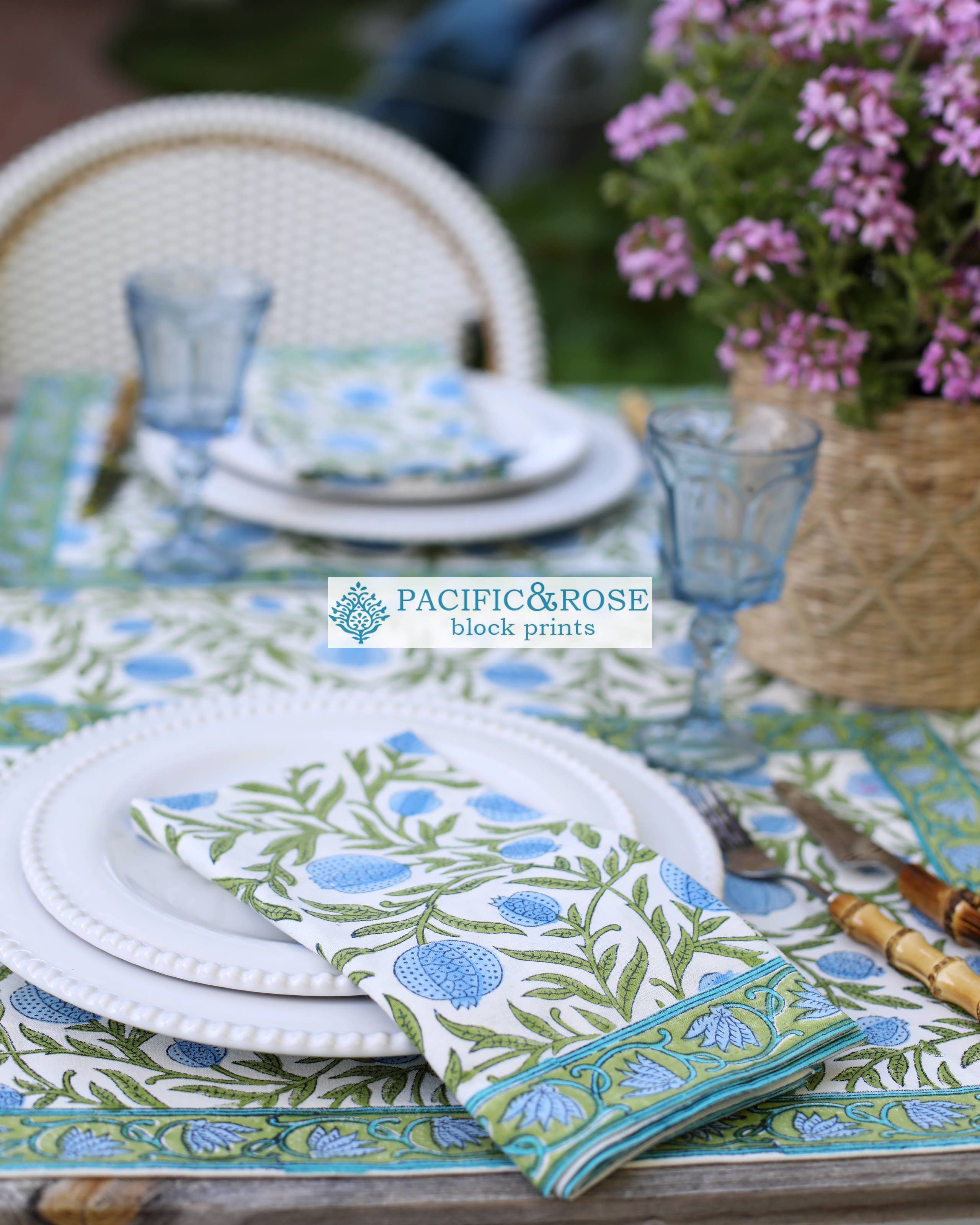PACIFIC & ROSE TEXTILES - Vendita all'ingrosso Tovaglioli da tavola in stoffa - Tovagliolo blu melograno, set di 41