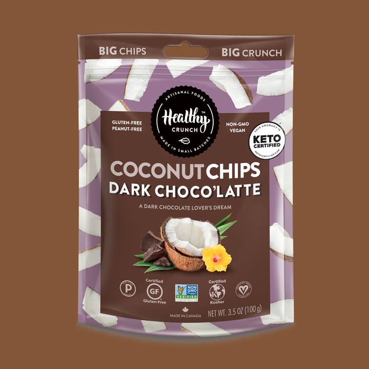 Healthy Crunch - Wholesale Chips - Dark Choco'Latte Coconut Chips0