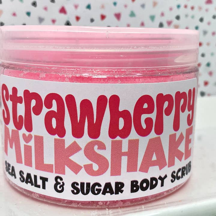 Strawberry Milkshake - Sea Salt and Sugar Body Scrub for wholesale by The Little Bubble