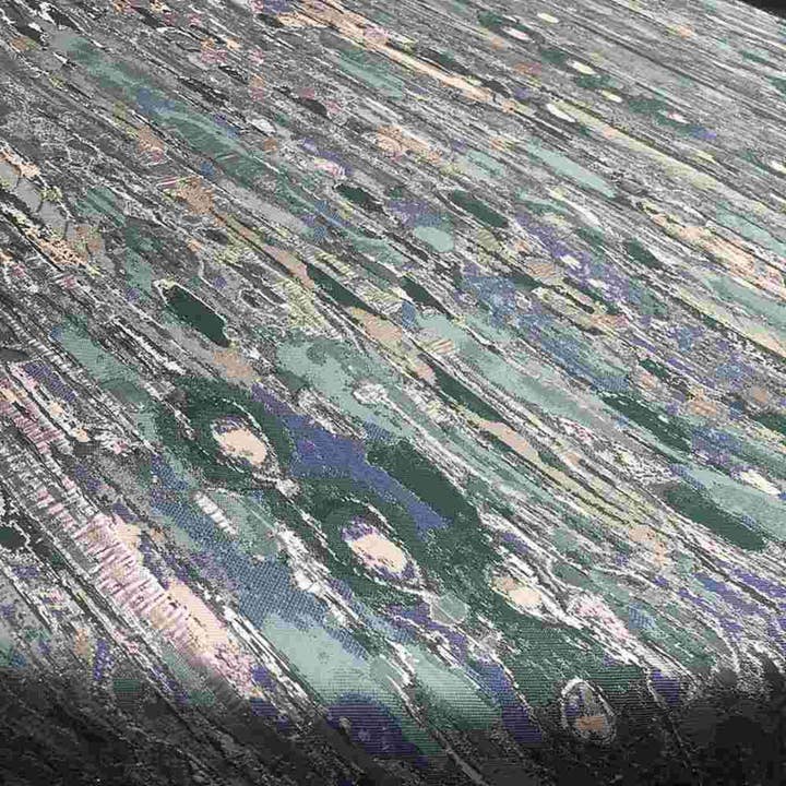 Aqua LYNN Jacquardmönstrad Metallisk Duk – Anpassad Storlek Bröllop & Heminredning Linne för wholesale av The Tablecloth Store