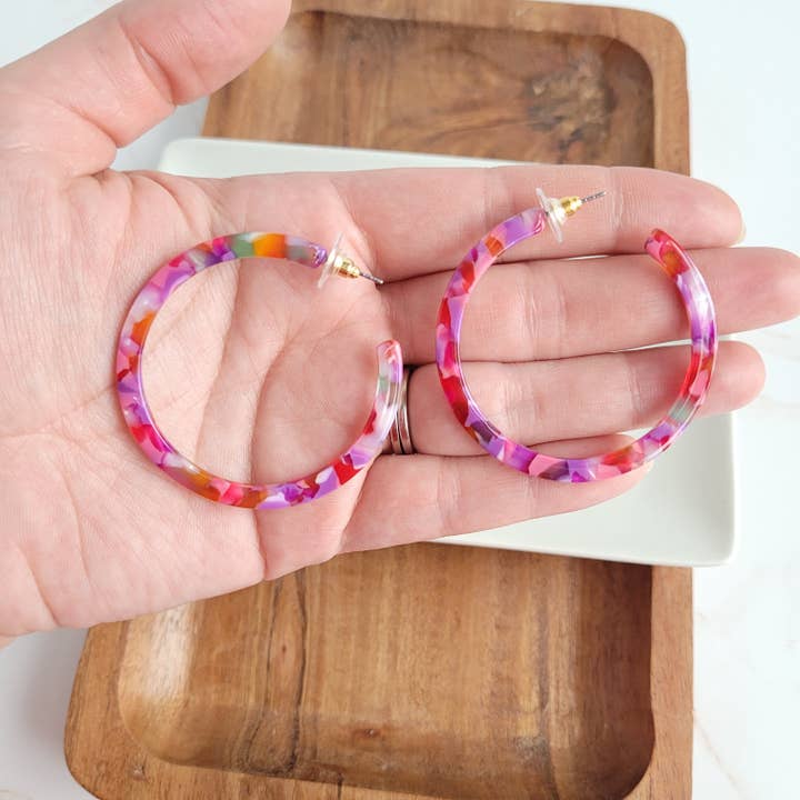 Spiffy & Splendid - Wholesale Hoop Earrings - Cameron Hoops - Paradise Pink // Jewelry, Earrings10