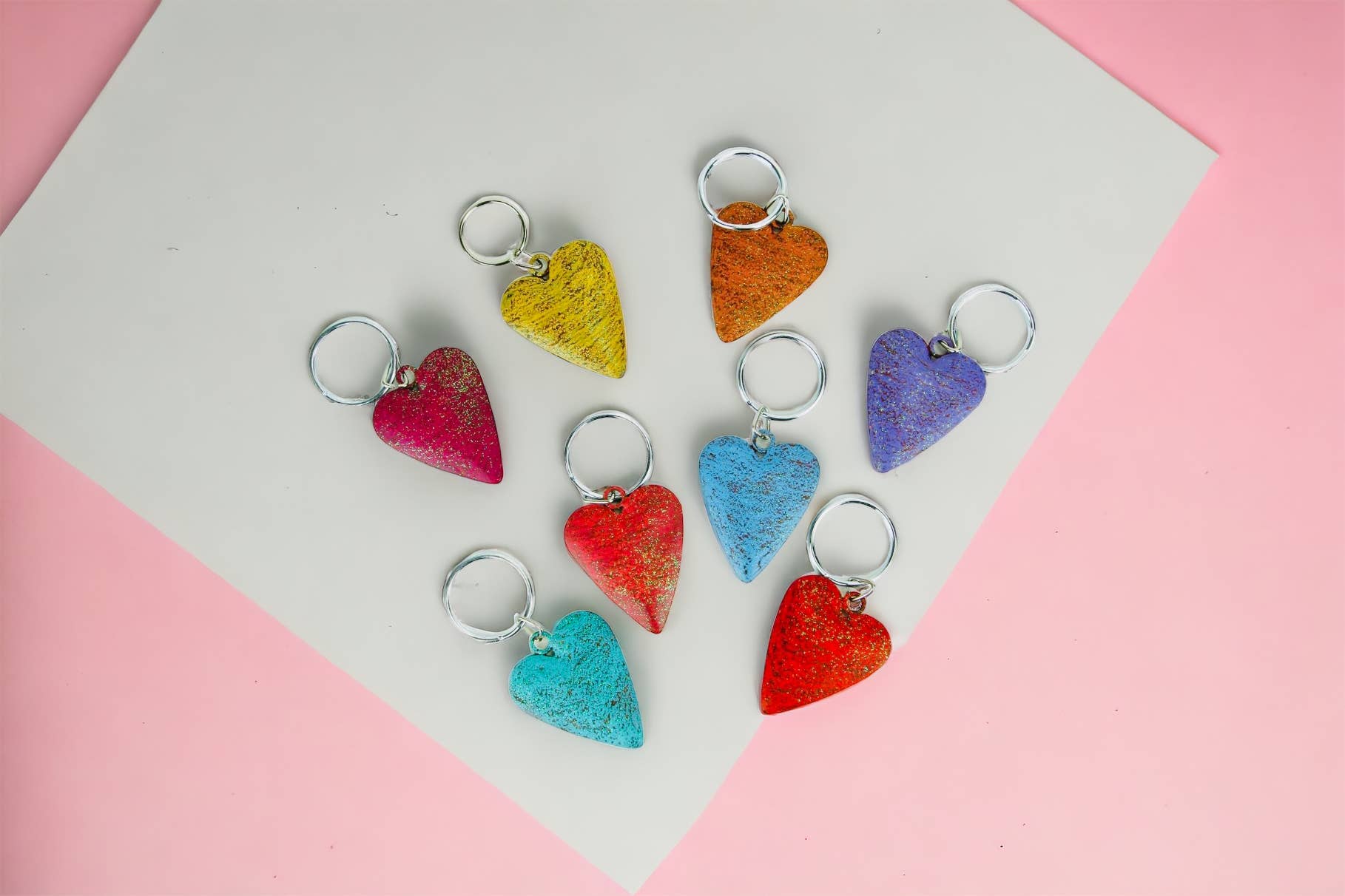 Whimsies - Wholesale Keychain - Unisex - Heart Keychain metal art accessories Valentines recycle USA1