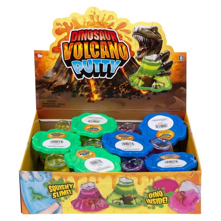 La Luna Bella - Toys - Wholesale Putty/Slime - Kids - 4" Volcano Dinosaur Putty 12ct - LLB Toys5