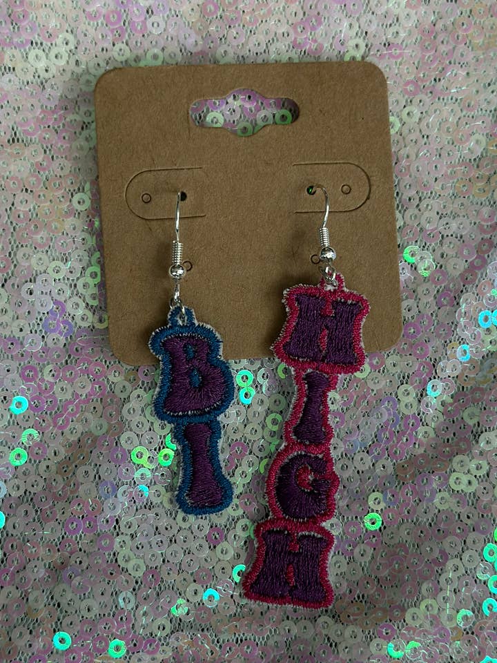 Bi and High Earrings for wholesale by SlapQueen