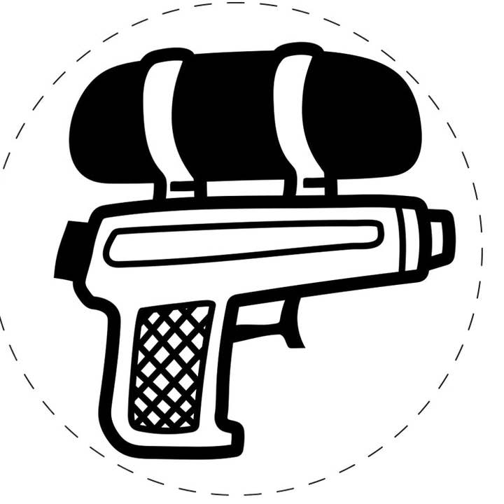 Toy Water Gun Pistol Self-Inking Rubber Stamp for Stamping Crafting Planners for wholesale by Sniggle Sloth